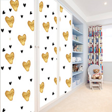 Funlife Love Kids wall sticker,Wall paper rolls Self Adhesive Decal,Gold Kids Room Wall decor Home Decoration Closet,Removable 2024 - купить недорого