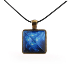 Original New Glow In the Dark Pyramids Necklace Women Vintage Gold Glowing Blue Galaxy Crystal Pendant Necklace Men Jewelry Gift 2024 - buy cheap