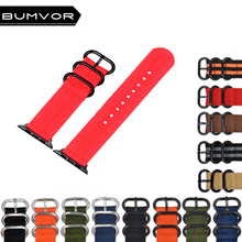 Hot Sell Nylon Watchband for Apple Watch Band Series 5 4/3/2/1 Sport Leather Bracelet 44/40MM 42/38MM Strap For iwatch Band 2024 - buy cheap