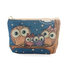 Miyahouse Owl Printed Travel Cosmetic Bag Women Makeup Bags Zipper Small Travel Beauty Organizer Pouch Canvas Make up Bag 2024 - buy cheap