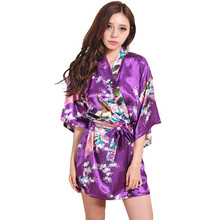 Kimono Floral púrpura para mujer, vestido de rayón de estilo chino, camisón de Flores S, M, L, XL, XXL, XXXL, 201602, gran oferta 2024 - compra barato