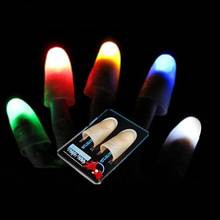 SOLLED 1 Pair Creative Magic Thumb Tip LED Light Magic Trick Finger Lights for Dance Party Props - Blue/Green/Red Light 2024 - buy cheap