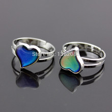 Wholesale 20pcs Color Changing Love Heart Mood Rings Emotion Temperature Rings Changeable Adjustable Finger Bands gift YR94 2024 - buy cheap