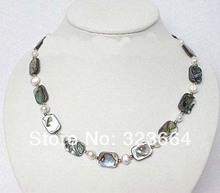 18" 16mm Multi-color Abalone shell white pearl necklace 2024 - buy cheap