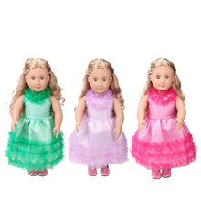 Doll clothes Elegant 3 color princess evening dress toy accessories fit 18 inch Girl doll and 43 cm baby dolls c415 2024 - buy cheap
