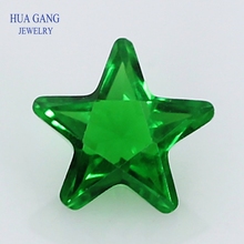 Gemas sintéticas con cuentas de cristal sueltas con forma de estrella verde para joyería talla 3x3 ~ 10x10mm envío gratis 2024 - compra barato