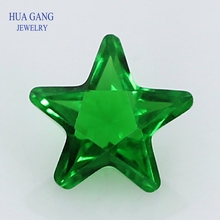 Grânulos De Vidro da Forma da Estrela Da Princesa Corte Solto Sintético verde Pedras Preciosas Para Jóias Tamanho 3x3 ~ 10x10mm Livre grátis 2024 - compre barato