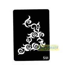 1pc Hot Professional Airbrush Paste Paper Sticker Waterproof Flash Henna Temporary Tattoo Black Flowers Style Women Body Art 591 2024 - buy cheap