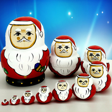 2020 Matryoshka Doll Santa Claus Wooden Russian Nesting Dolls Matryoshka Christmas Gift Hand Painted Toys Home Decoration 2024 - buy cheap