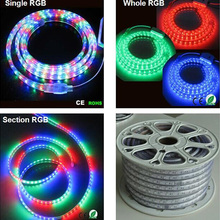 sale 50M 110V/220V High Voltage SMD 5050 RGB Led Strips Lights Waterproof + IR Remote Control + Power Supply 2024 - buy cheap