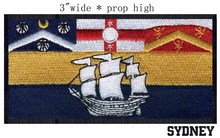 Sydney, Australia Flag embroidery  3" wide shipping /Sydney Harbour/white sailing/small craft 2024 - buy cheap