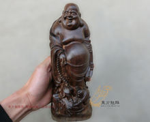 China collection old wood carving The big belly Buddha ornaments 2024 - buy cheap