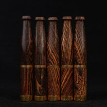 For Sale Natural Ebony Wood Pipe Smoke Double Filter Cigarette Holder Pipes Tiger Skins Patterns Smoking Accessories Smoking 2024 - buy cheap