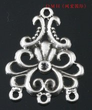 OMH wholesale jewelry Free shipping 10pcs tibetan silver pendants earring connectors Drop Earrings 36x27mm EH311 2023 - buy cheap