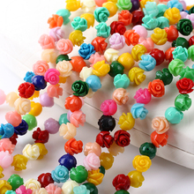 50Pcs/lot 8mm Mixed Color Synthetic  Coral Flower Spacer Beads Diy Craft Material For Jewelry Making Wholesale Bead 2024 - buy cheap
