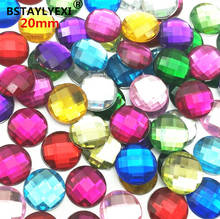 100pcs 20mm Big Size Clear Crystal Rhinestones Flatback Acrylic Gems Round Strass Crystals Stones for Clothing Dress Crafts 2024 - buy cheap