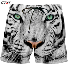 Cjlm short masculino listrado preto e branco, animal adorável tigre poliéster calções 3d impressão completa tamanho grande 5xl 2024 - compre barato