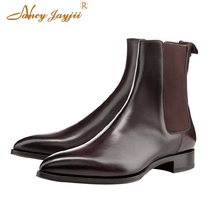 Nancyjayjii Chelsea Boots For Women Brown Retro Leather Round Toe Platform Low Chunky Heel Woman’S Ankle Booties 34 Winter Shoes 2024 - buy cheap