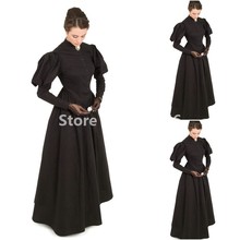 18th Renaissance Reenactment Manor Hostess Black Dress Halloween Queen Vampire Gothic Victorian Ball Gown Dress 2024 - buy cheap