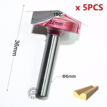 6mm*150degree*22mm-5PCS,CNC solid carbide 3D V bit,woodworking tool,PVC,MDF,Acrylic,Carbide end mill,wood insert router bit 2024 - buy cheap