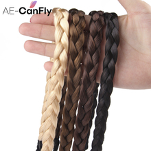 AE-CANFLY 1.5cm Retro Wig Blond Braid Headband Synthetic Hair Elastic Headband Hair Accessories 2I1015 2024 - buy cheap