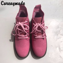 Careaymade-zapatos de piel auténtica para chica, calzado con impresión hecha a mano, estilo retro art mori, 4 colores 2024 - compra barato
