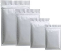 Diferentes tamaños 100 Uds de sellado de calor de papel de aluminio bolsa de paquete de plástico plana de doble cara mate blanco bolsas de tereftalato de polietileno con sellado 2024 - compra barato