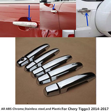 For Chery Tiggo3 Tiggo 3 2014 2015 2016 2017 2018 Car Cover Detector Stick Frame Panel Lamp Trim ABS Chrome Door Handle 10pcs 2024 - buy cheap