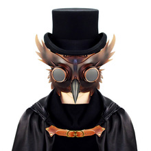 Men /Women Retro Punk PU Leather Plague Bird Wings Rivet Steampunk Goggles Mask Gothic Halloween Mask Cosplay Accessories 2024 - buy cheap