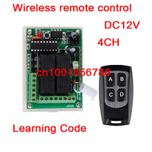 DC12V 10A 4 canales código de aprendizaje RF inalámbrico Control remoto sistema receptor * transmisor impermeable luz encendido apagado 2024 - compra barato