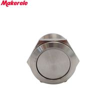 22mm Fio de Aço Inoxidável de Travamento Botão Interruptor 1NO 1NC IP67 Makerele