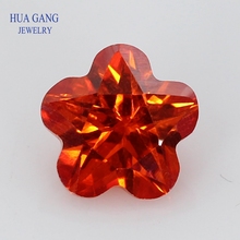 Orange Pentacle Plum Shape Brilliant Cut CZ Stone Synthetic Gems Cubic Zirconia For Jewelry Size 3x3~10x10mm Free Shipping 2024 - buy cheap