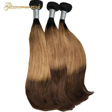 Ombre brasileño pelo lacio mechones 3 tono # 1b #27 #4 marrón Color Ombre Remy extensiones de cabello humano mechones doble dibujado Funmi pelo Armadura 2024 - compra barato