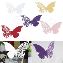 50X Wine Glass Table Mark Butterfly Pattern Name Place Cards Party Wedding Decor 2024 - buy cheap