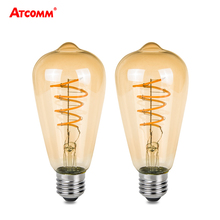 Светодиодный ретро-лампочка эдисона E27 3 Вт 85-265 в, светодиодный лампочка E27, лампа накаливания G80 G95 ST64 A60, винтажный античный светодиодный лампочка 2024 - купить недорого