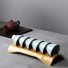 Conjunto de chá de bambu pinny feito à mão, suporte, conjunto de chá chinês kung fu, acessórios de madeira de alta qualidade natural, ferramentas de chá 2024 - compre barato