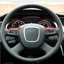 Car Special Hand-stitched Genuine Leather Steering Wheel Cover For AUDI Old A4 B7 B8 A6 C6 2004-2011 Q5 2008-2012 Q7 2005-2011 2024 - buy cheap