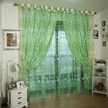 Pastoral Green Sheer Curtains For Living Room Windows Tulle Curtain For Bedroom Home Decor Drapes Green Lace Voile Cortinas 1Pcs 2024 - buy cheap