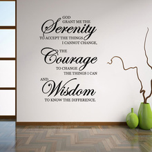 Inspirational Quotes Wall Stickers Home Decor Living Room Serenity Courage Wisdom Wall Art Sayings Decal Murals Bedroom Z872 2024 - buy cheap