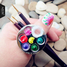 2016 New Beauty Nail Art Tools Metal Plate Nail Art Color Palette For Hang Ring Palette Nail Drawing Paint Color Palette Tools 2024 - buy cheap