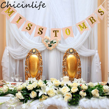 Chicinlife 1Set Rosa señorita a señora pancarta de soltera gallina fiesta nupcial ducha compromiso banderitas de boda suministros de decoración 2024 - compra barato