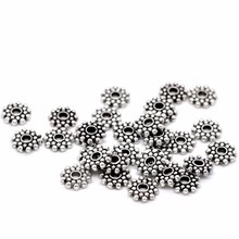 Spacers Beads Silver Tone Dot Snowflake Jewelry Diy Making Findings 8mm 100Pcs 2024 - buy cheap