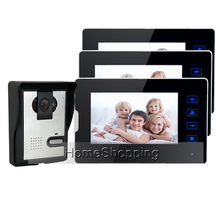 O ENVIO GRATUITO de New 7 "cores TFT Touch Screen telefone Video Da Porta Intercom Sistema + 3 Monitores + 1 Câmera de Visão Noturna Porta EM ESTOQUE 2024 - compre barato