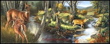 Needlework for embroidery DIY DMC High Quality - Counted Cross Stitch Kits 14 ct Oil painting - Birch Creek Deer 2024 - buy cheap