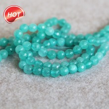 (Min Order1) 6mm Fashion New Natural Blue Chalcedony Beads Round Faceted Stone Beads 15inch Girl Jewelry Making Design Wholesale 2024 - buy cheap