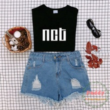 KPOP estilo tumblr moda unissex mulheres top NCT camiseta preto high street estilo coreano roupas gráfico tee O Pescoço quente venda legal 2024 - compre barato
