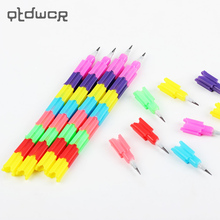 10PCS Creative Personality Multifunction Building Pencil Block Pencil Colorful Stacker Swap 8 Colors School Supplies Stationery 2024 - buy cheap