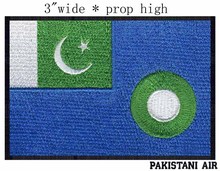 Pakistani Air Force Flag 3"wide embroidery patch  for white star and Moon/small flag/peace 2024 - buy cheap