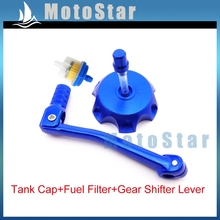 Blue Folding 11mm Gear Shifter Lever + Gas Fuel Tank Cap Cover + Fuel Filter For Chinese 50cc-160cc Pit Dirt Bike Motorcycle 2024 - buy cheap