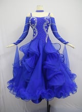 Ballroom Competition Dance Dresses Women Royal Blue Standard Ballroom Skirt Adult Custom Made Waltz Ballroom Dancing Dress 2024 - buy cheap